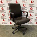 Brown Leather Effect Operator/Task Chair - Type 1