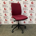 Burgundy Fabric Operator Chair - without Arms