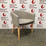 Small Grey Fabric Tub Chair with Hexagonal Pattern