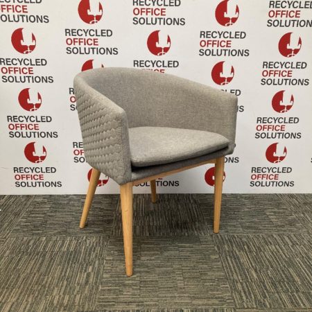 Small Grey Fabric Tub Chair with Hexagonal Pattern