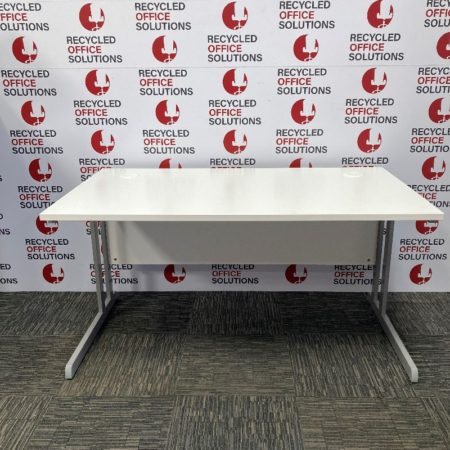 140cm Straight White Cantilever Desk
