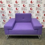 Large Purple Fabric Reception Chair