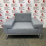 Large Light Grey Fabric Reception Chair