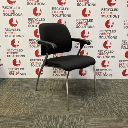 'Elite' Black Meeting Chair with Chrome Frame