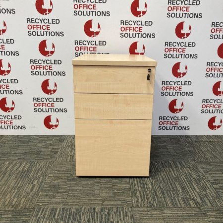 Maple 3 Drawer Under Desk Pedestal