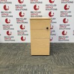 Slim Line Oak 3 Drawer Under Desk Pedestal