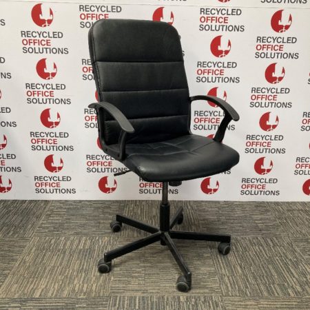 Black Leather Effect Task Chair