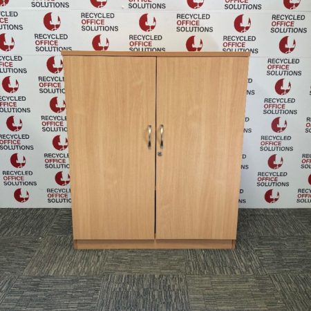 Beech Mid Height 2 Door Unit - 102cm