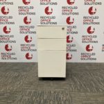 White Metal 3 Drawer Slimline Under Desk Pedestal - Type C