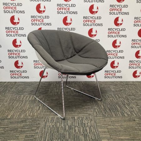 Grey Fabric Bucket Chair