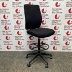 Black Fabric Draughtsman Chair