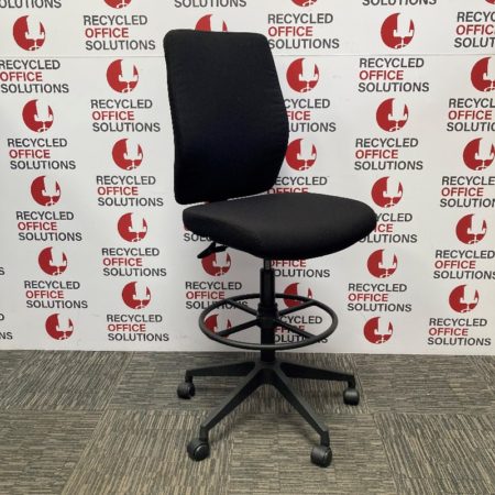 Black Fabric Draughtsman Chair