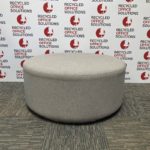 Large Grey Fabric Pouffe