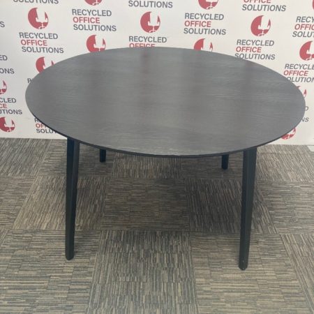 Round Textured Meeting Table in Black