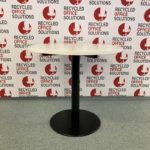 White 80cm Round Table with Black Base