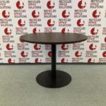 Dark Walnut Round Table - 100cm with Black Base