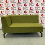 Green Fabric 'Ocee Skyline' 2 Seater LH Corner Sofa with a Full Back