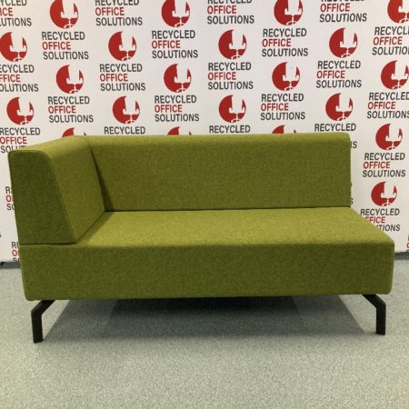 Green Fabric 'Ocee Skyline' 2 Seater LH Corner Sofa with a Full Back