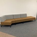 Mustard/Grey Fabric 'Ocee Skyline' Long Modular Reception Sofa