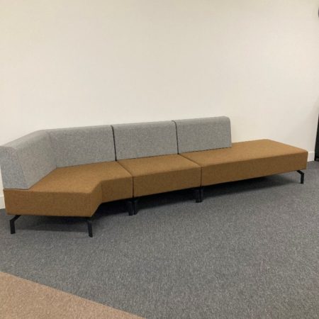 Mustard/Grey Fabric 'Ocee Skyline' Long Modular Reception Sofa