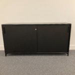 Black Shallow Credenza with Glass Top