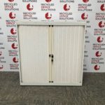 Half Height White 2 Door Tambour Unit