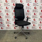 Black Mesh Operator Chair with Headrest - Type 1