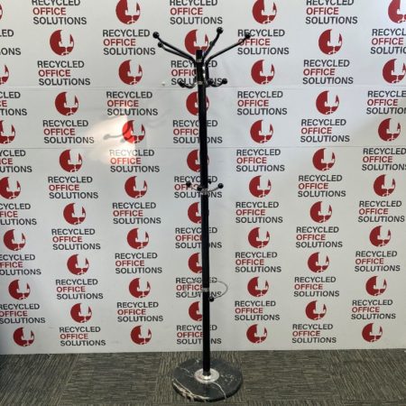 Black Metal Coat Stand with Marble Base