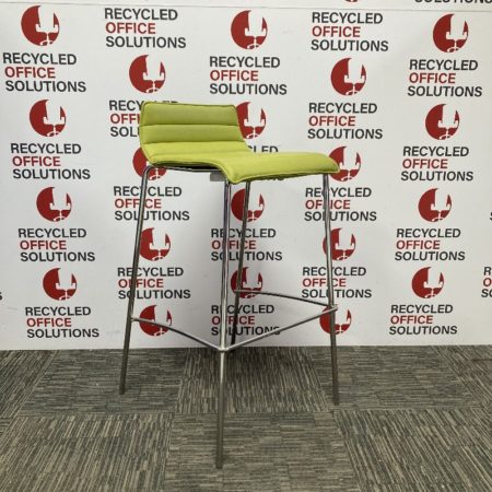 Green Low Back Leather Effect Stool