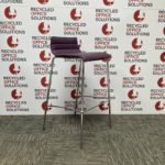 Purple Low Back Leather Effect Stool