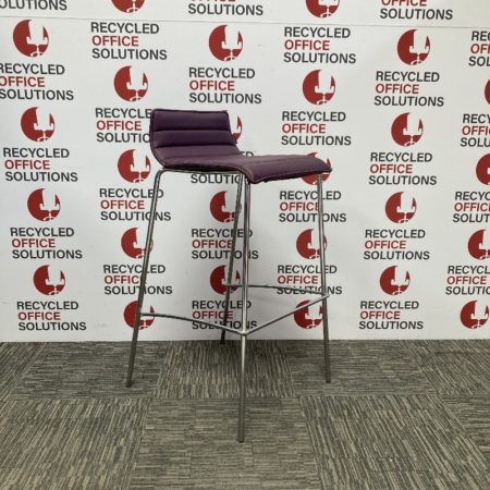 Purple Low Back Leather Effect Stool