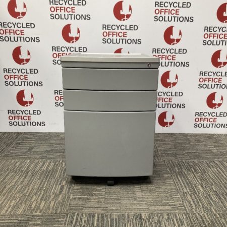 Grey Metal 3 Drawer Pedestal