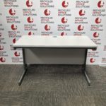 White 120cm (Narrow) Desk with Cantilever Legs