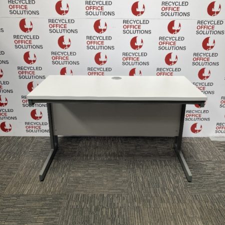 White 120cm (Narrow) Desk with Cantilever Legs