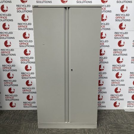 Tall Grey Metal 2 Door Cupboard - Type 6