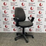 Charcoal Operator Chair with Arms - Type 1
