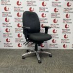 Charcoal Operator Chair with Arms - Type 2