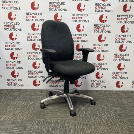 Charcoal Operator Chair with Arms - Type 2