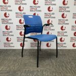 Blue Plastic 'Senator' Stacking Chair with Black Frame