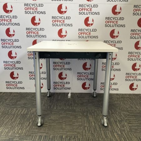 Small Folding White Table with Power Output