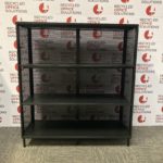 Black Metal Open Mesh Shelving Unit
