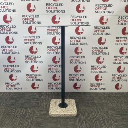 Tall Round Black Poseur Table with Marble Base - 60cm