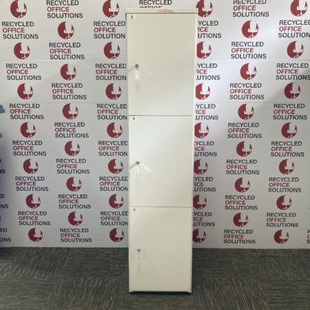 White Wooden Personnel Lockers - sets of 3