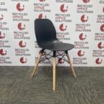 Black 'Eiffel' Style Plastic Canteen Chair/Stool -Type 1