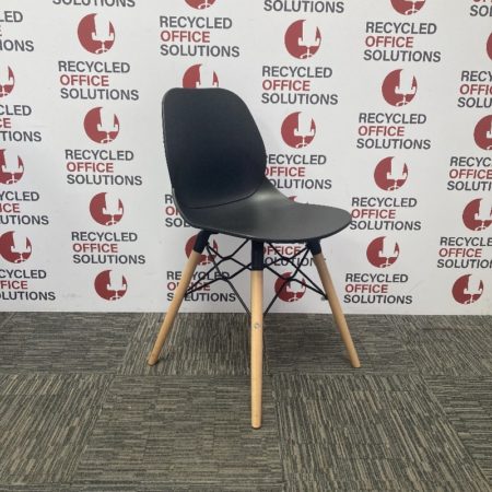 Black 'Eiffel' Style Plastic Canteen Chair/Stool -Type 1