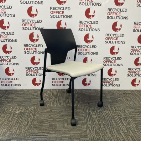 Grey 'Pledge' Fabric Stacking Meeting Chair on Wheels