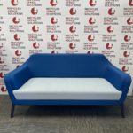 Blue Fabric Sofa with White Seating