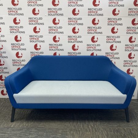 Blue Fabric Sofa with White Seating