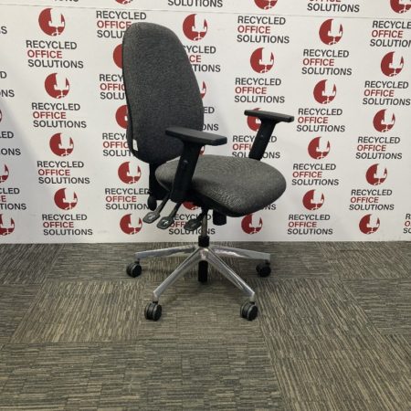 Grey Fabric Stacking Chair with Metal Legs