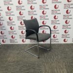 Grey Fabric Stacking Chair with Metal Legs